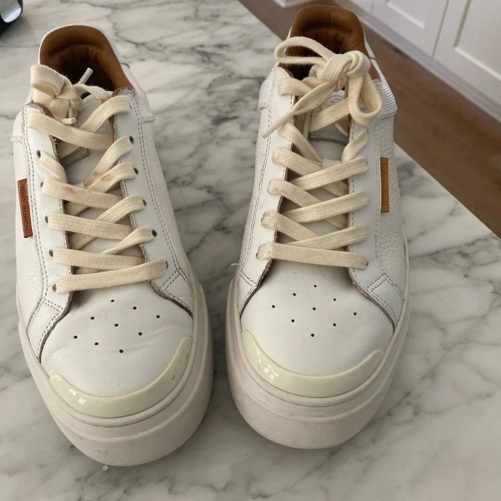 Tory Burch Ladybug White Leather Sneakers size 8.5 - Picture 8 of 11